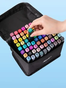 80pcs Dual Tip Oil-based Marker Set, Washable, For Kids, 80 Colors - Multicolor - View 1