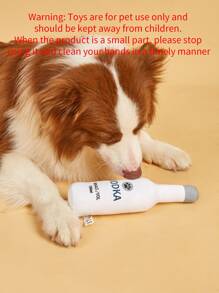 A Mini Plush Toy Designed As A Wine Bottle, Not Suitable For Pets To Chew. It Contains A Built-In Sounder To Attract Pets' Attention. - White - View 5