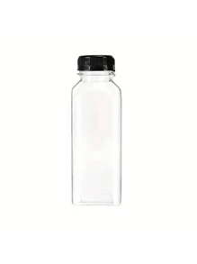 5pcs Clear Plastic Juice Bottles With Caps, Leak-Proof Beverage Containers, Large Capacity Creative Bottles, Ideal For Smoothies, Juices, Milk And Homemade Drinks Water Bottle, For Outdoor, Camping - Clear - View 6