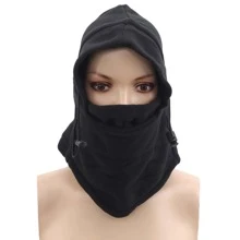 1pc Winter Windproof Fleece Face Mask Neck Warmer Hat For Outdoor Skiing, Riding - Black - View 6