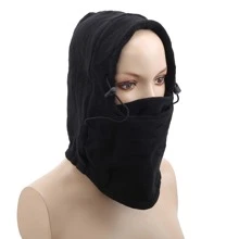 1pc Winter Windproof Fleece Face Mask Neck Warmer Hat For Outdoor Skiing, Riding - Black - View 5