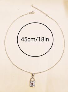 Fashionable Popular Bff Key & Lock Combined Pendant Necklace - White - View 6