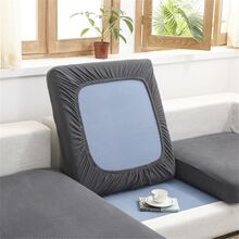 Stretch Material  Sofa Seater Cushion Cover Solid Color Sofa Seater Cushion Cover Antiskid Slipcover - Dark Grey - View 4