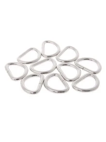 10Pcs/Lot D Ring Strap Buckle Inner Width Metal Half Round Shaped Non Welded DIY Bag Accessories 13/16/20/25mm School Supplies Teacher Gifts Back To School Teacher Accessories - Silver - View 4
