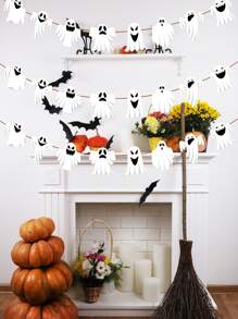 1 Miếng Ma halloween & Băng rôn Trang trí treo Với Tua Cho Halloween Các bữa tiệc - Đen và trắng - Xem 3