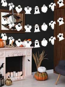 1 Miếng Ma halloween & Băng rôn Trang trí treo Với Tua Cho Halloween Các bữa tiệc - Đen và trắng - Xem 2