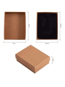 12Pcs 9x7x3cm Kraft Cardboard Paper Jewelry Set Boxes - Brown - View 3