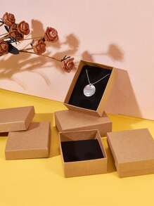 12Pcs 9x7x3cm Kraft Cardboard Paper Jewelry Set Boxes - Brown - View 4