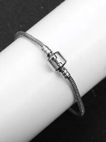 1入組基本款鏈條串珠可調節手鍊/項鍊適合男士DIY - 男士基礎可調節蛇骨鏈 - 查看 3