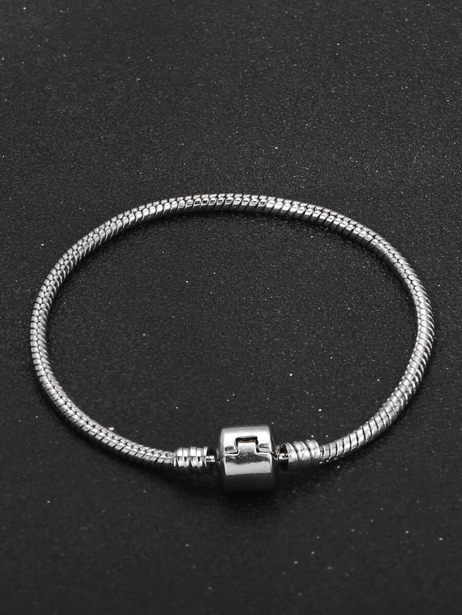 1入組基本款鏈條串珠可調節手鍊/項鍊適合男士DIY - 男士基礎可調節蛇骨鏈 - 查看 1