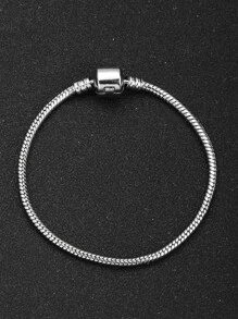 1入組基本款鏈條串珠可調節手鍊/項鍊適合男士DIY - 男士基礎可調節蛇骨鏈 - 查看 4