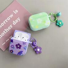 花朵圖案耳機殼適用於Airpods - 綠色 - 查看 3