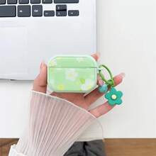 花朵圖案耳機殼適用於Airpods - 綠色 - 查看 4