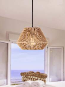 1入組天然手工波西米亞繩索燈罩懸掛式燈罩半嵌入式燈罩門廳走廊廚房島餐廳臥室 - 卡其色 - 查看 2
