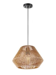 1入組天然手工波西米亞繩索燈罩懸掛式燈罩半嵌入式燈罩門廳走廊廚房島餐廳臥室 - 卡其色 - 查看 9