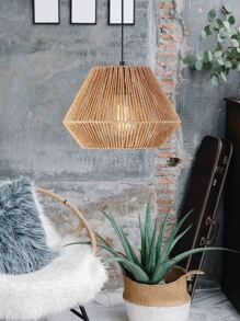1入組天然手工波西米亞繩索燈罩懸掛式燈罩半嵌入式燈罩門廳走廊廚房島餐廳臥室 - 卡其色 - 查看 8