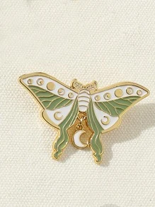 Chicas Chicos creativo con patrón de mariposa DIY de metal Alfiler distintivo decorativo Accesorios para ropa Mochila Sombrero celebración de días festivos regalo - Verde - Ver 2