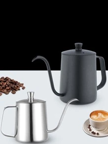 350毫升家用滴咖啡壺套裝,天然色帶蓋,細嘴口 - 銀色 - 查看 6