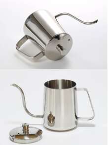 350毫升家用滴咖啡壺套裝,天然色帶蓋,細嘴口 - 銀色 - 查看 5