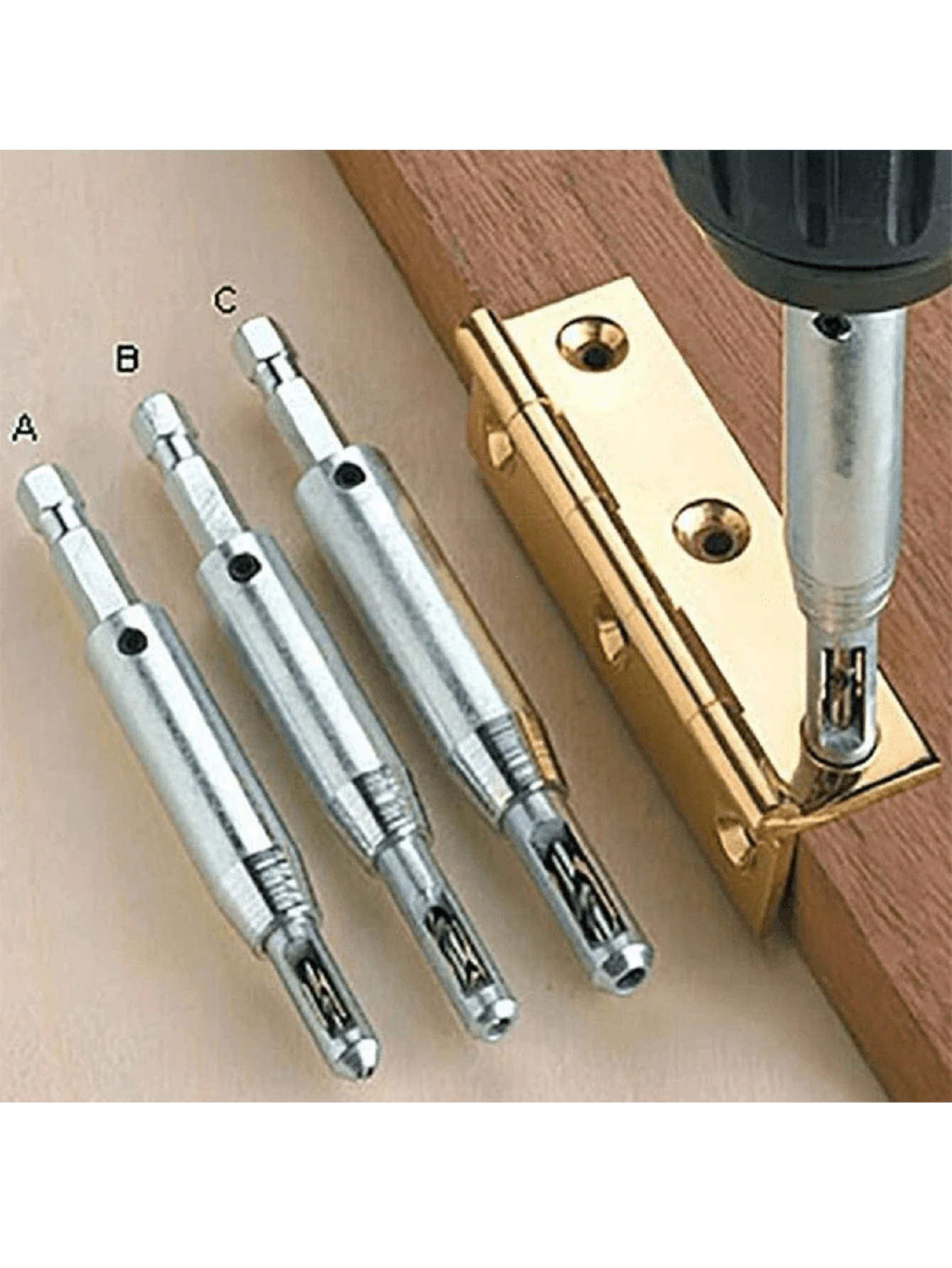 3pcs Self Centering Hinge Drill Bit Set High-speed Steel Woodworking Door Window Hinge Drill Bit Positioning Hole Opener