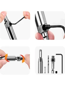 3pcs Self Centering Hinge Drill Bit Set High-speed Steel Woodworking Door Window Hinge Drill Bit Positioning Hole Opener