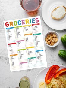 BUBU 彩色编码购物清单磁贴，冰箱常用食品和家用返校用品的空白购物空间 - 彩色 - 查看 2