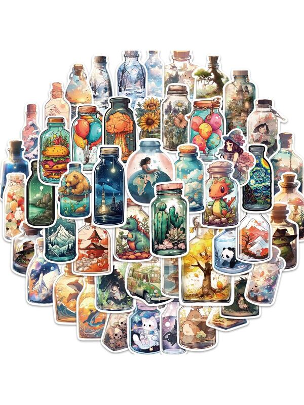 50 pièces Autocollants Dessin Animé Mode en ligne SHEIN FRANCE