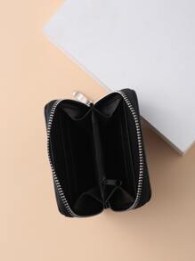 Túi xách nữ mini trơn màu ngắn khóa kéo ngắn dễ thương dành cho sinh viên Ví đựng tiền xu PU di động cho nhân viên văn phòng dành cho nữ đi làm công sở đi làm văn phòng kỷ niệm ngày cưới quà tặng sinh nhật ngày lễ tình nhân quà tặng quà tặng cho giáo viên ví ví ví nhỏ - màu đen - Xem 5