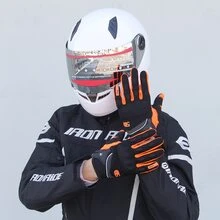 夏季摩托車手套觸控手套透氣全指戶外運動防護騎乘自行車手套保證Moto M-2XL - 黑色 - 查看 7