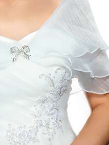 1 Miếng Thanh lịch Chiffon Khăn choàng Với Kim cương Hình-bướm Khóa khăn - trắng - Xem 2