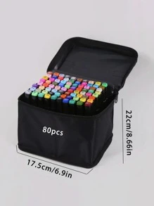 80pcs Dual Tip Oil-based Marker Set, Washable, For Kids, 80 Colors - Multicolor - View 7
