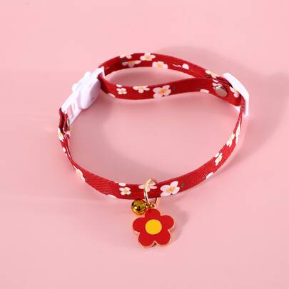Red Floral Pet Collar