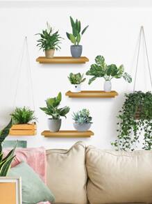 3入組植物牆面裝飾貼紙,架子自然綠色盆栽pvc牆貼,可拆卸的仙人掌田園風格壁貼,適用於客廳家居裝飾生日禮物 - 彩色 - 查看 4
