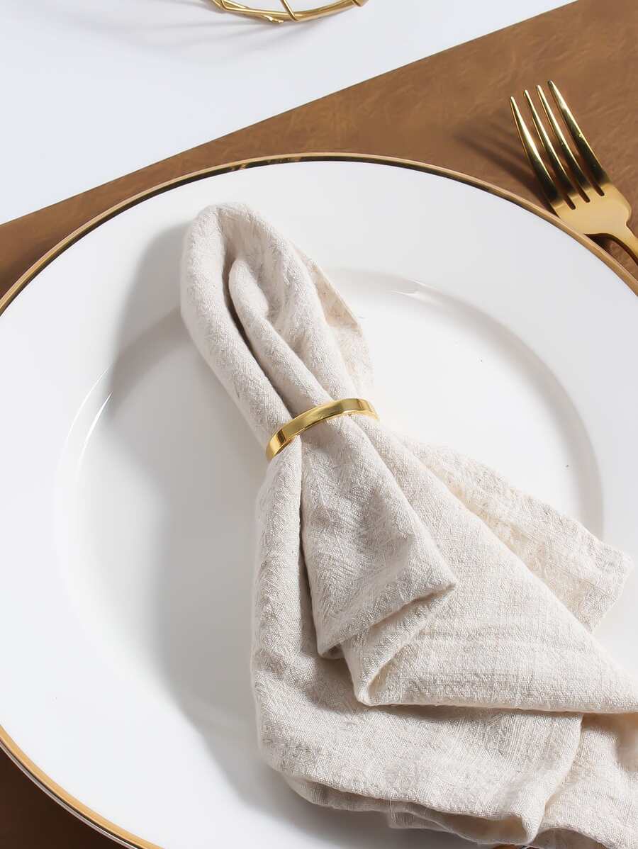 4pcs Modern Minimalist Zinc Alloy Round Wreath Napkin Rings SHEIN USA