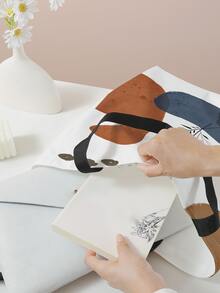 對比葉子圖案帆布托特包 - 彩色 - 查看 4