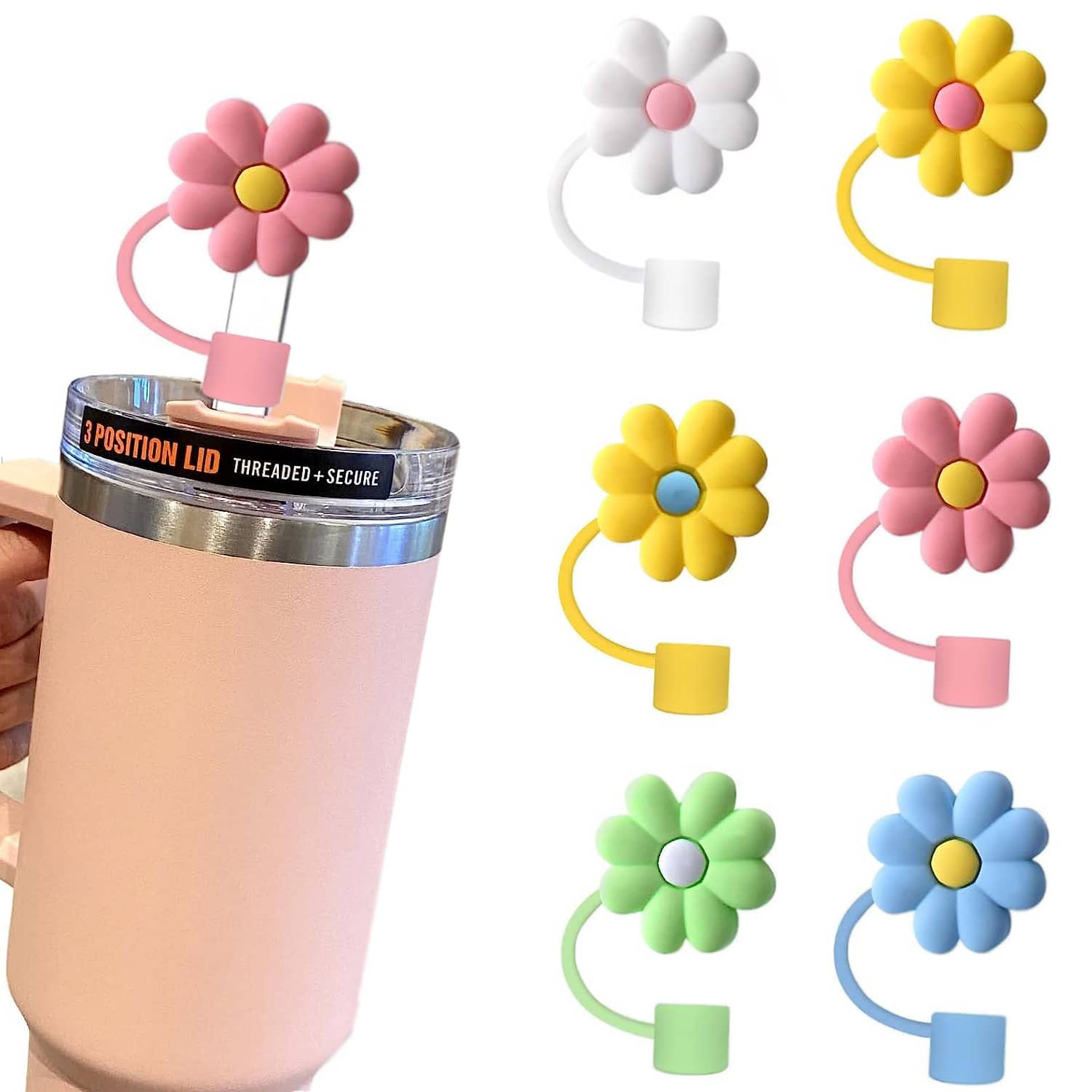 1pc Straw Cover Cap For Cup, Silicone Straw Topper Fit 30&40 Oz Tumbler