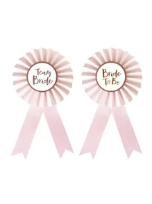 准新娘玫瑰金鍍徽章別針適合婚禮婚禮淋浴母雞夜晚派對裝飾用品,和團隊新娘徽章別針適用於伴娘婚禮派對裝飾用品 - 玫瑰金 - 查看 5