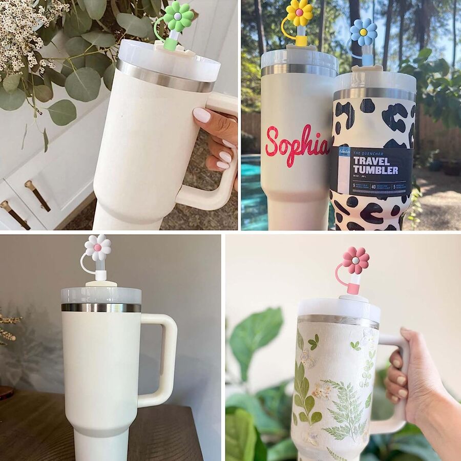 1pc Straw Cover Cap For Cup, Silicone Straw Topper Fit 30&40 Oz Tumbler