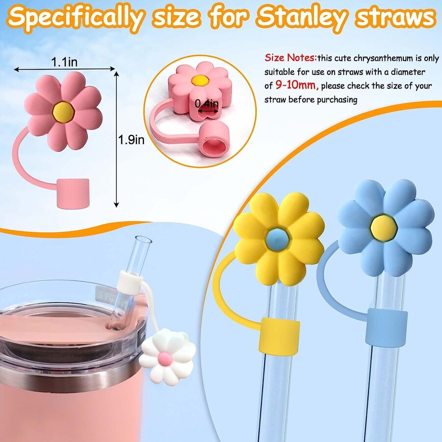 1pc Straw Cover Cap For Cup, Silicone Straw Topper Fit 30&40 Oz Tumbler