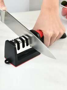 不锈钢磨刀器， - 紅色 - 查看 1