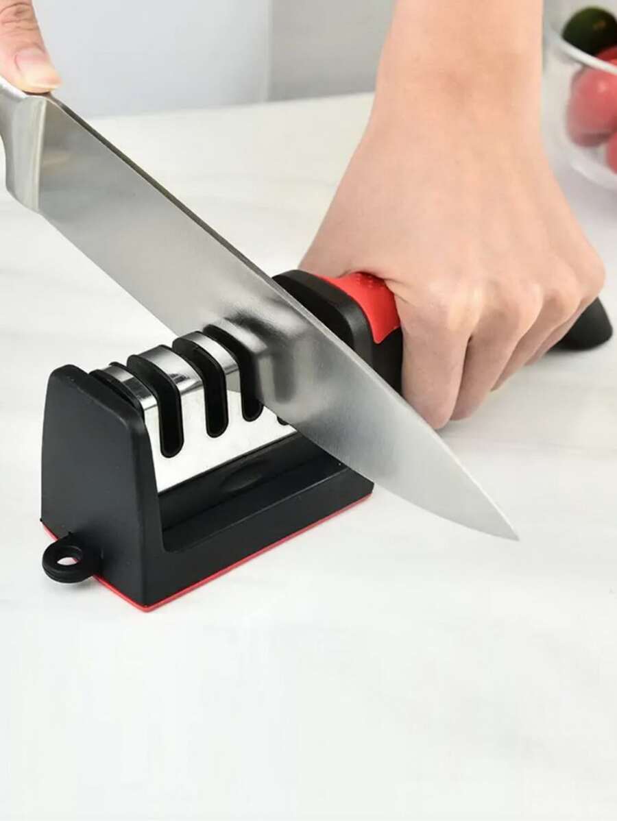 不锈钢磨刀器， - 紅色 - 查看 1