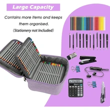 1 Estuche de lápices con cremallera de alta capacidad, bolsa de lápices de gran capacidad, organizador de 72 ranuras para bolígrafos, bolsa de lápices portátil desmontable, bolsa de almacenamiento y organización de lápices para múltiples usos, organizador de lápices para la escuela, regreso a la escuela, útiles escolares