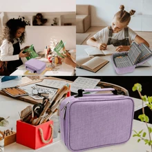 1 Estuche de lápices con cremallera de alta capacidad, bolsa de lápices de gran capacidad, organizador de 72 ranuras para bolígrafos, bolsa de lápices portátil desmontable, bolsa de almacenamiento y organización de lápices para múltiples usos, organizador de lápices para la escuela, regreso a la escuela, útiles escolares
