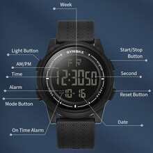 SYNOKE 2023年時尚電子方形商務運動手錶,男款