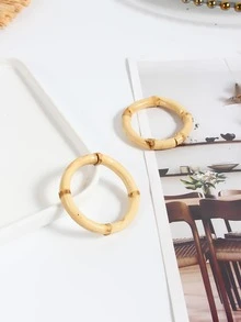 4pcs Natural Round Bamboo Napkin Rings, Woven Craft Napkin Holder For Outdoor Decoration - Beige - View 3