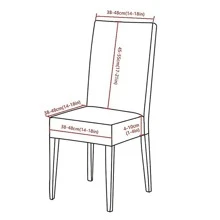 4pcs Printed Chair Cover Elastic Washable Protector Slipcover For Dining Room, Living Room Furniture - Xám - Xem 7