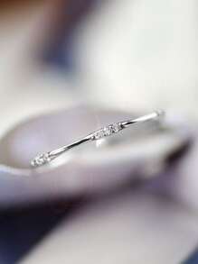 1枚经典立方氧化锆戒指，女士婚礼订婚派对珠宝，情人节礼物