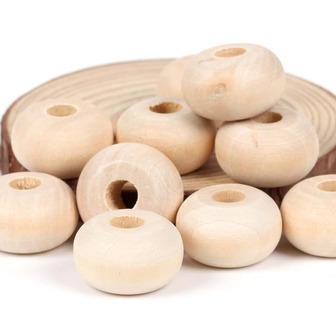 10 piezas/paquete 20mm 24mm madera natural plano cuentas redondas suelto Espaciador rosario para DIY Pulsera Fabricación de joyas hecho a mano Accesorios