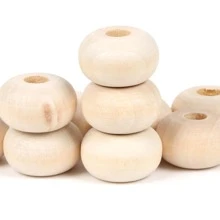 10入組/包20mm24mm天然木平底圓珠鬆動隔片珠子適用於DIY手環珠寶製作手工製作配件 - 扁珠 - 查看 4