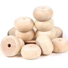 10入組/包20mm24mm天然木平底圓珠鬆動隔片珠子適用於DIY手環珠寶製作手工製作配件 - 扁珠 - 查看 7